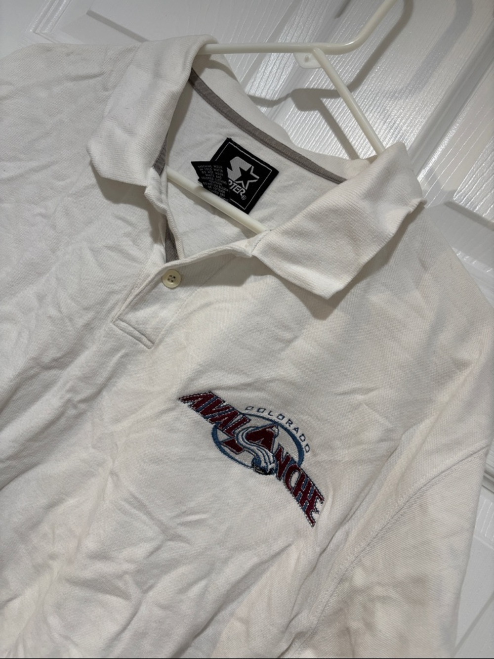 STARTER Colorado Avalanche Polo Shirt with Embroidered Logo